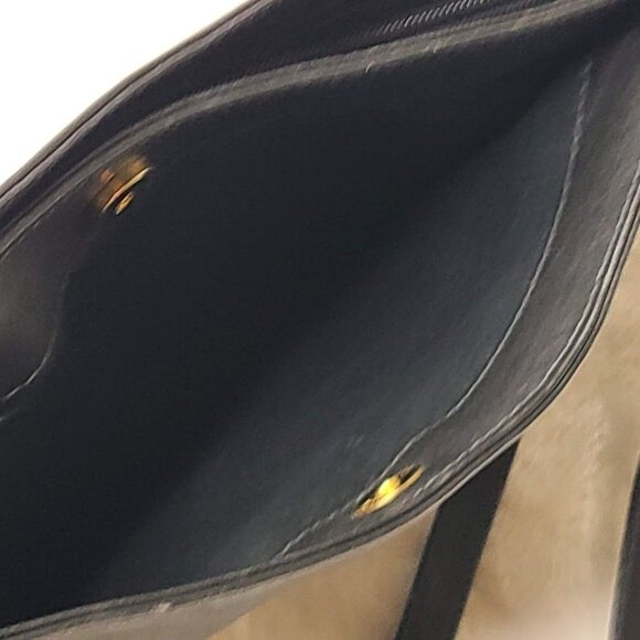 Vintage Ganson Black Leather Crossbody Bag Adjustable Strap Zippered Compartment - Picture 9 of 15